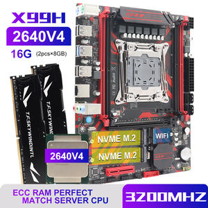 Juego de placa base X99 con Xeon E5 2680 V4 CPU LGA 2011-3 Procesador DDR4 32GB 2133MHz Memoria de PC REG ECC RAM