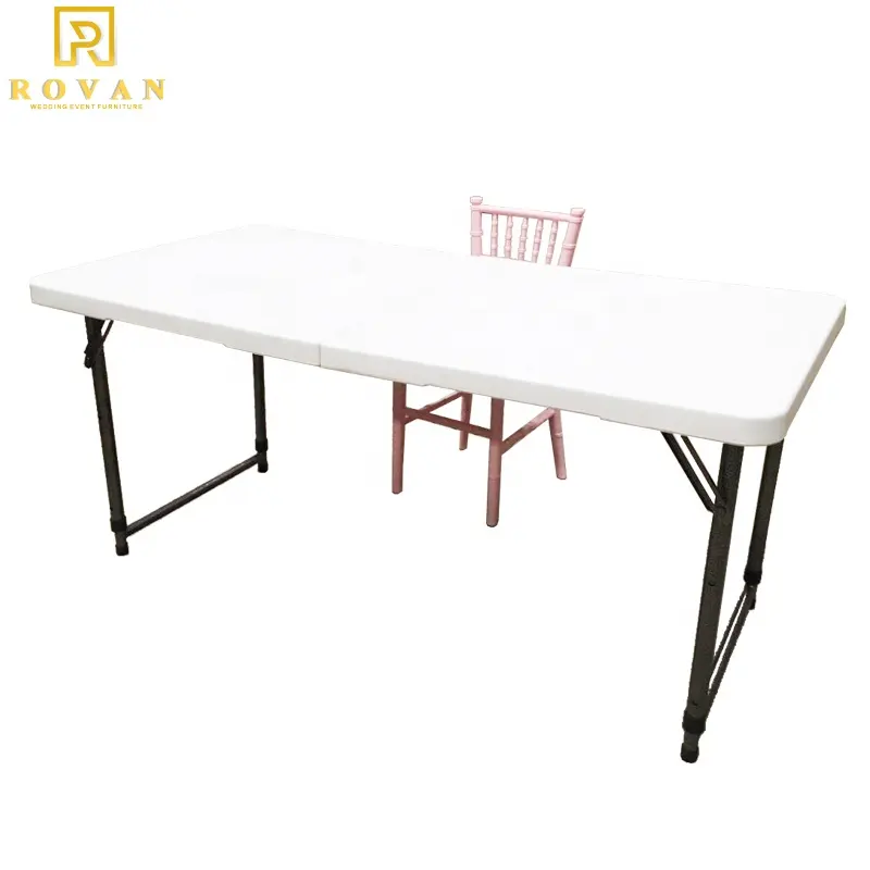 Table rectangulaire pliante pour enfants, chaise et table de fête, rectangle, enfants, utilisée, 2 tailles, 4 pieds