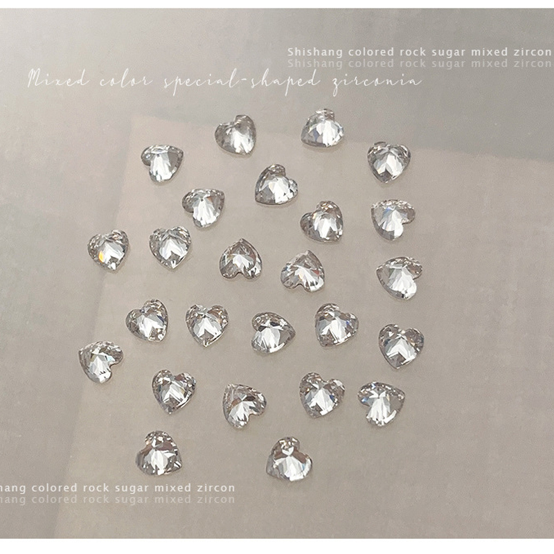 10 heart-shaped 44 mm-20 pcs-translucent white