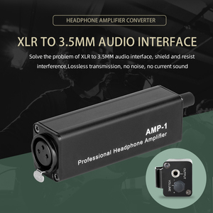 Convertidor de Audio Hi-Fi portátil XLR/3,5 MM interfaz de Audio AMP-1 amplificador de auriculares estéreo con Control de volumen para escenario de música