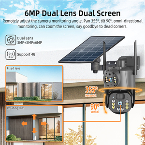 4G doppio obiettivo 6MP pannello solare CCTV telecamera di rete di sicurezza per la casa di sicurezza sensore di movimento luce con sensore di movimento - Product Image 3