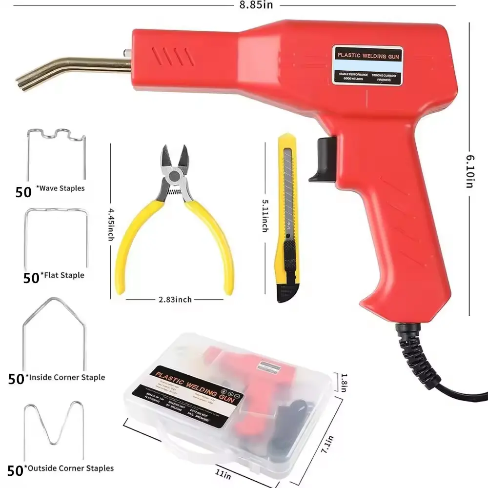 Soldador de plástico OEM, herramientas de garaje, práctica grapadora caliente, máquina de reparación de plástico de Pvc, reparación de parachoques de coche