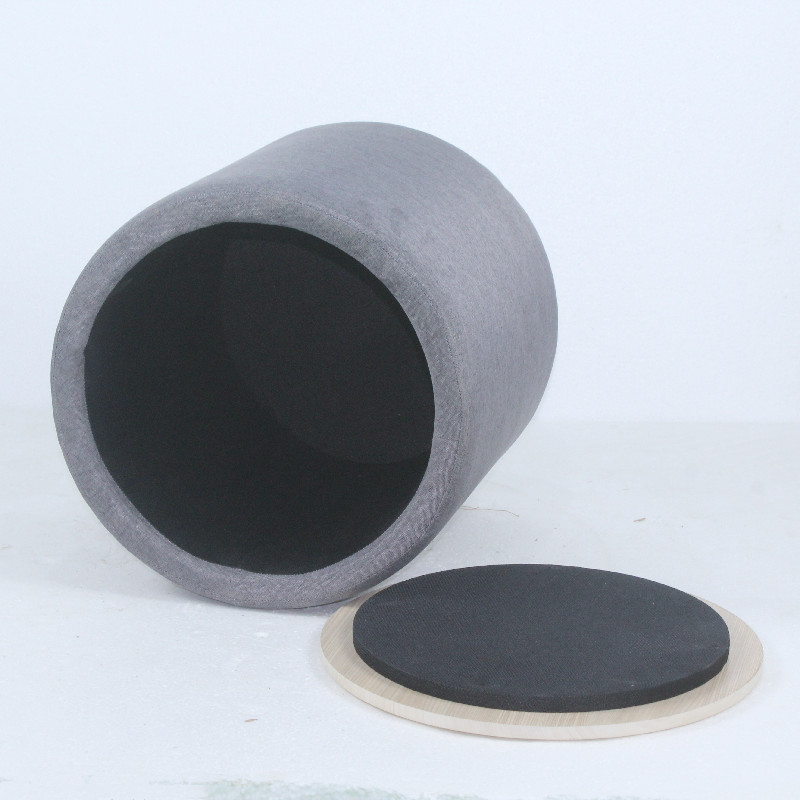 Factory price hot wholesale high end linen Wood lid storage ottoman
