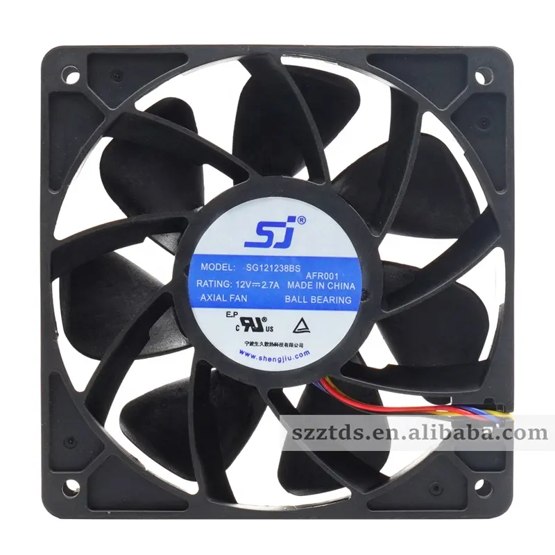 New and original SJ SG121238BS 12CM asic fans cooler 4Pin 4wires 12038 high speed 6000RPM 12v 2.70a 120mm cooling fans