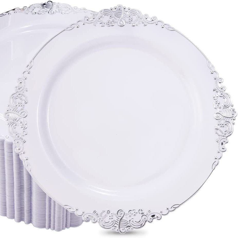 Bord argenté chaud blanc