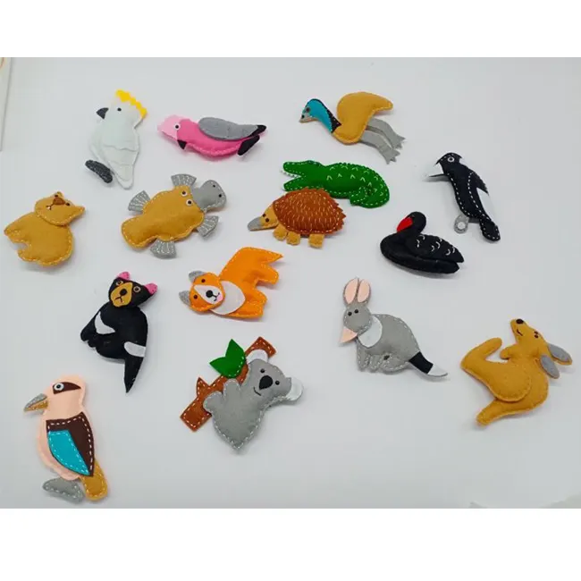 Animales de felpa hechos a mano para niños, juguetes educativos de animales de peluche, Koala, Australia, Emu, loro, ecidna, Swa