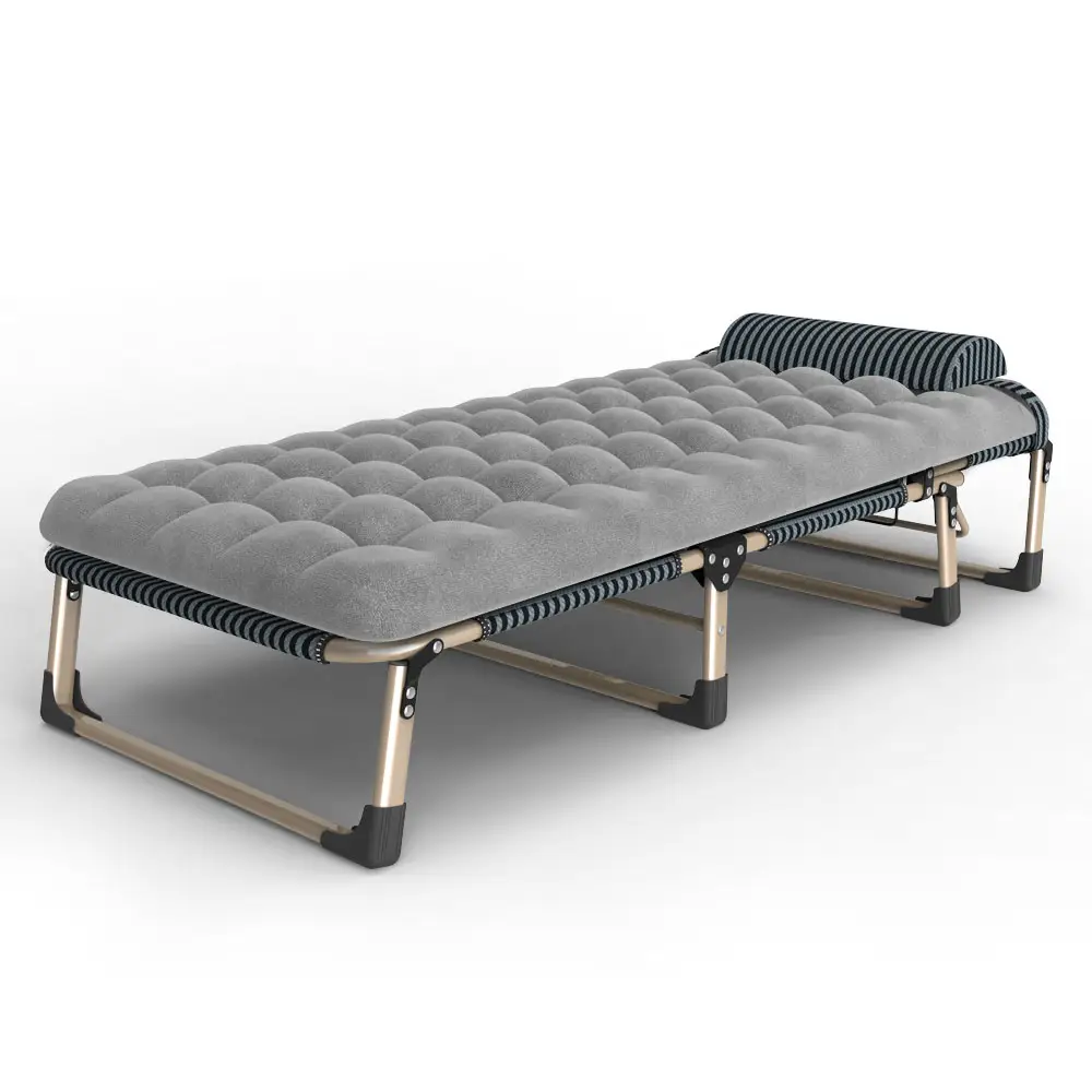 Cama única portátil e dobrável, cama grande com colchão macio para adultos