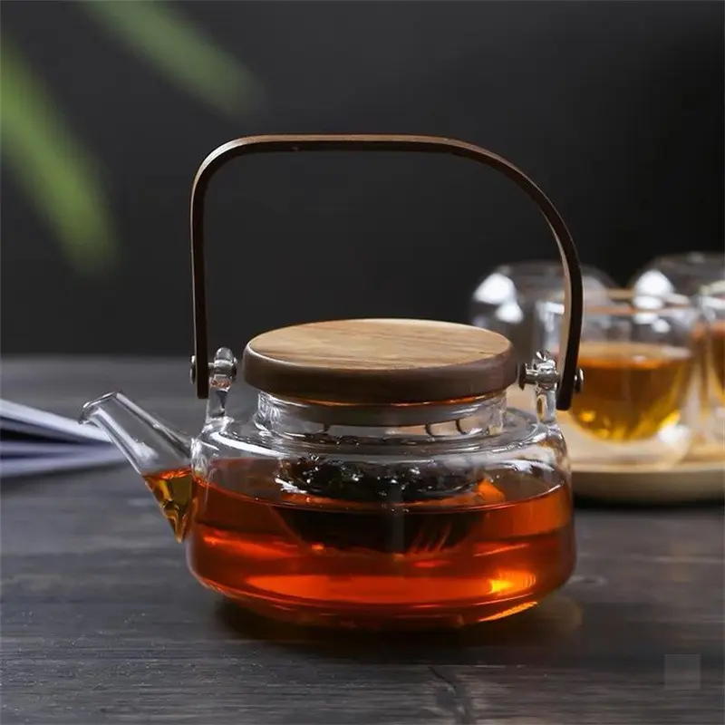 Glas-Teeuhülle mit abnehmbarem Infusor Herdplatte und Mikrowelle sicher Borosilikat-Klarglas-Teeuhülle
