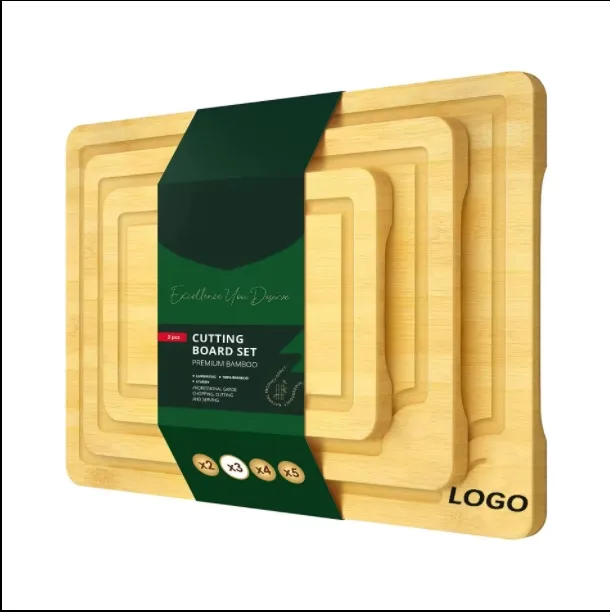 Cross-border Natural wood cutting chopping block board kitchen wooden bamboo cutting board wholesale