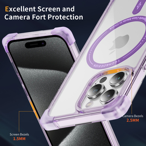 เคสแม่เหล็กกันตกใสสำหรับ iPhone 16 PRO MAX ป้องกันสี่มุม; ฝาครอบป้องกันสำหรับโทรศัพท์มือถือ Apple 15/14 - Product Image 5