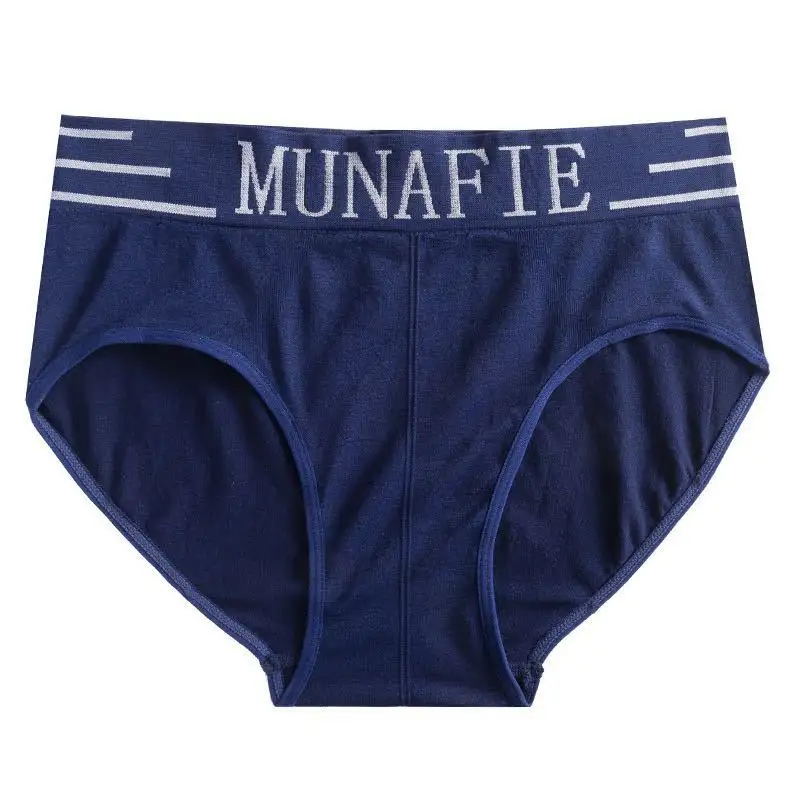 Munafie-Calzoncillos deportivos para hombre, bóxer de cintura media sin costuras, de nailon y licra, personalizado, elástico