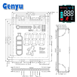 Display LCD personalizzato 7 segmenti display vablack pannelli con retroilluminazione bianca