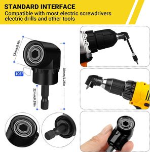 Flexible Drill Bit Extension Set 105Degree Right Angle Drill Attachment <strong>Rotatable</strong> Joint <strong>Socket</strong> 1/4 3/8 1/2 in Hex <strong>Socket</strong> <strong>Adapter</strong> - Product Image 6