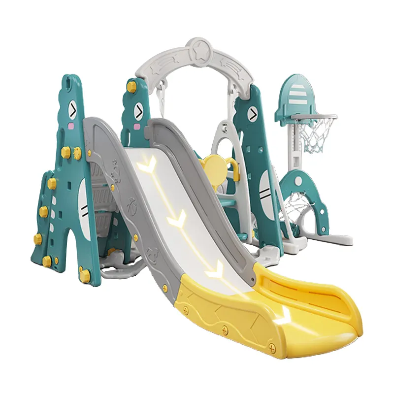 Children'S Indoor Playground Slide And Swing Set Wholesale Fun Multi-Functional Kids Multi-Color Plastic Slide Swing
