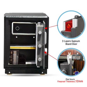 กล่องนิรภัยกันไฟทำจากเหล็กขนาดเล็กพร้อมลายนิ้วมือและกุญแจล็อก - Product Image 6