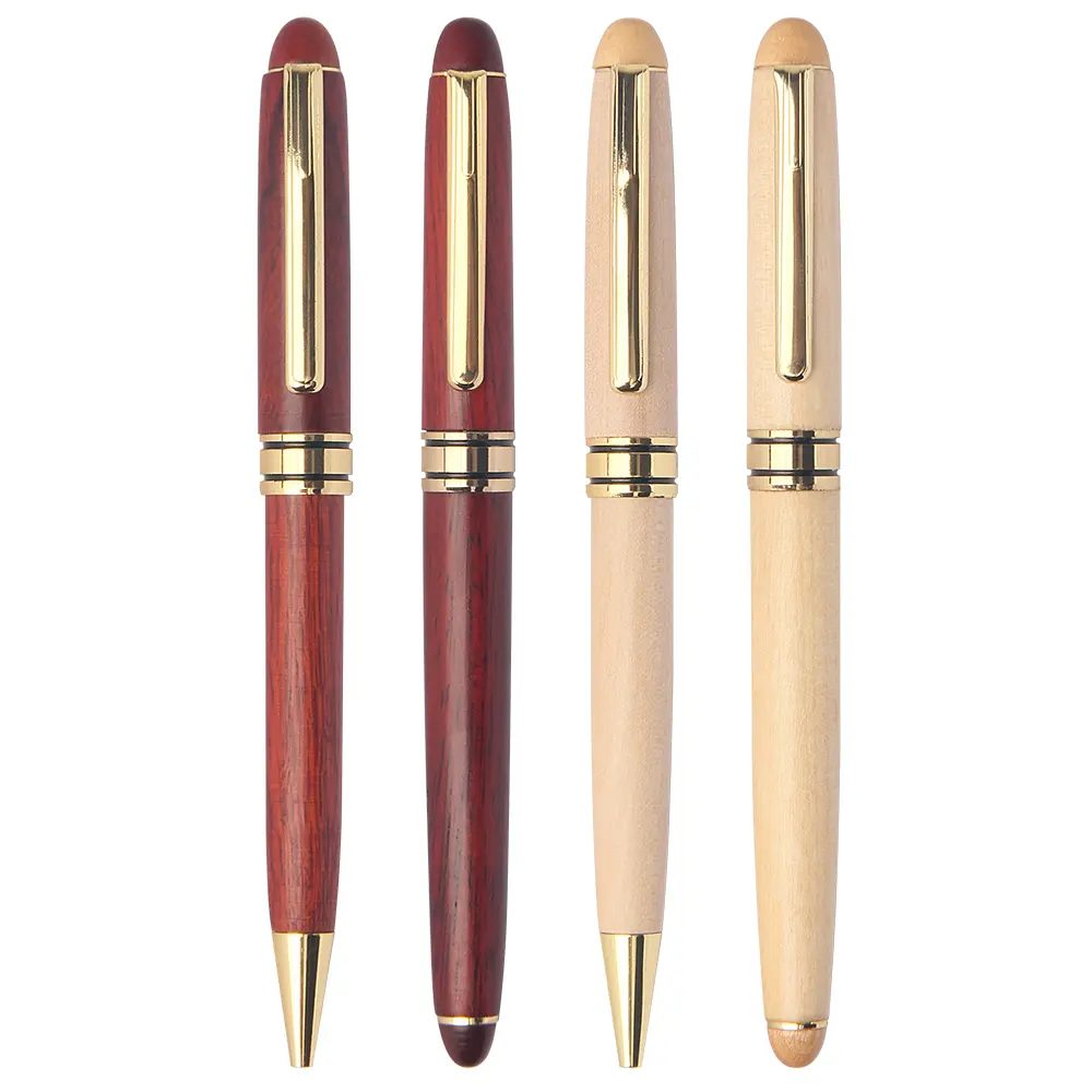 مكتب عالية الجودة الترويجية قلم خشبي مخصص ليزر شعار محفور القلم