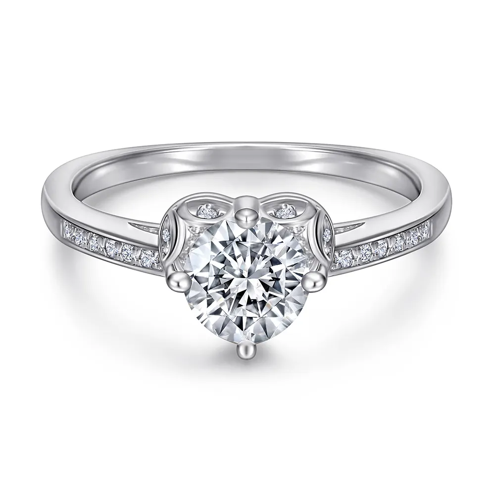 Anelli di fidanzamento da donna in argento sterling 925 con diamanti e zirconi unici di moda d'amore all'ingrosso