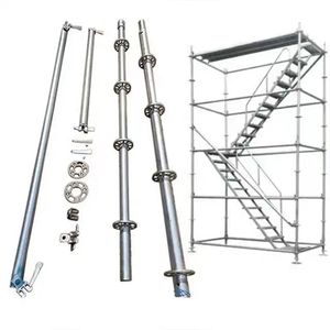Diseño tradicional Barato Ringlock Andamios Galvanizado Gastar Escaleras Andamio plegable para la construcción