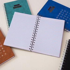 Taccuino a spirale personalizzato A5 per studenti, calcolatrice multifunzionale a energia solare, taccuino di giornale stampato a griglia creativa - Product Image 4