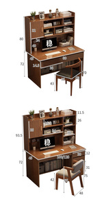 Large Capacity Integrated Bookcase Desktop <strong>Computer</strong> <strong>Desk</strong> <strong>Simple</strong> Home Study <strong>Desk</strong> for Student for Bedroom or Office Use - Product Image 6