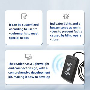 13.56Mhz Desktop RS232/USB RFID Contactless lettore di Smart Card ISO14443A/B ISO7816 ODM OEM lettore di schede di controllo accessi - Product Image 4
