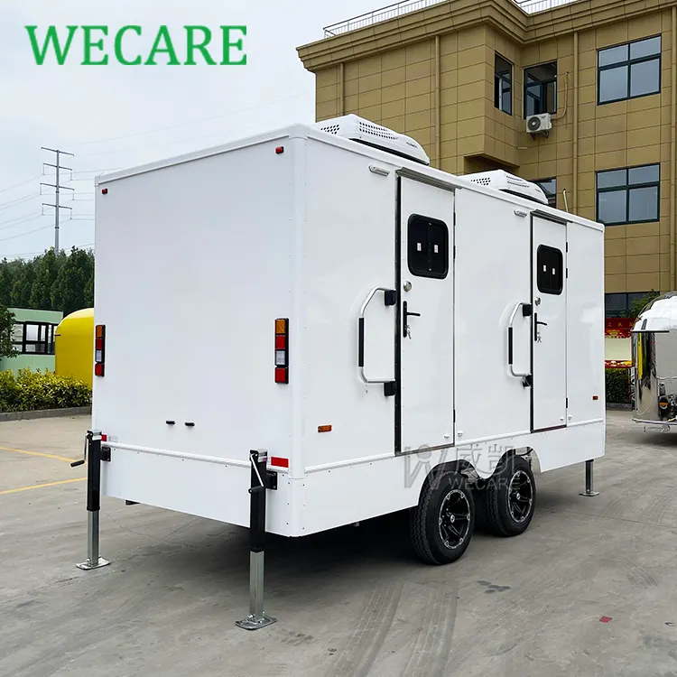 Wecare 450*210*210cm mobile portable luxe toilettes camping remorque toilette extérieur portable