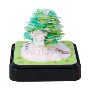3D日历Dropshipping可用定制备忘录记事本粉色树屋樱花树设计日历3D便签3D日历 - Product Image 3