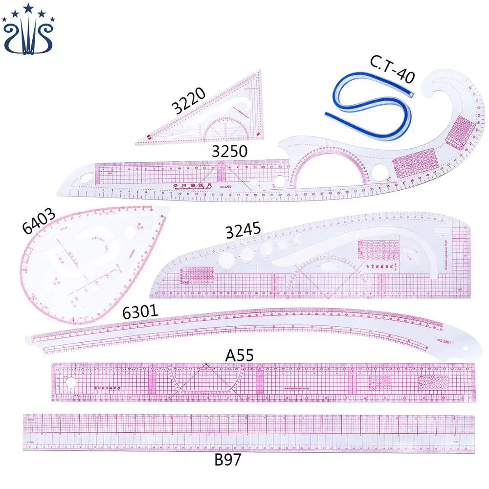 Regla curva de sisa de edredón de alta calidad, juego de regla de manga de forma variable,