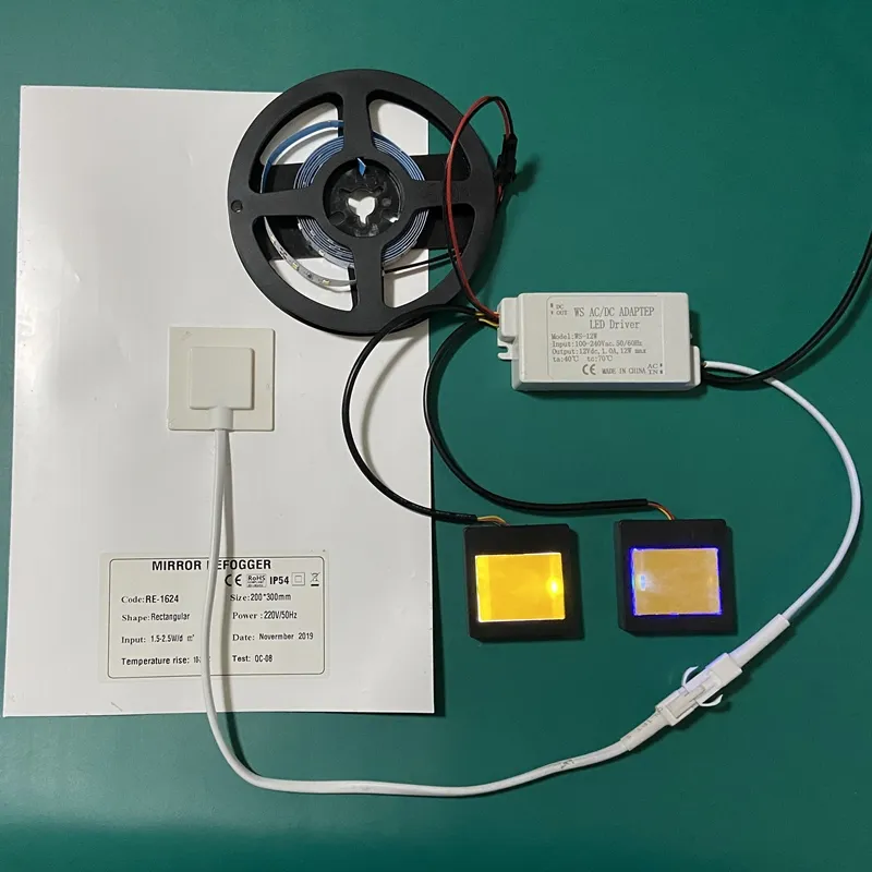 Sensor de toque espelhado de led fabricante, interruptor de espelho com duas chaves