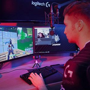 Logitech HD C922 Pro网络摄像头1080p摄像机，用于流媒体游戏会话背景更换三脚架