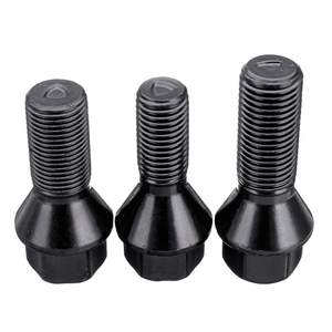 สลักเกลียวล้อรถยนต์,สลักเกลียวเกลียวสลักเกลียว M12 X 1.5 <span class=keywords><strong>M14</strong></span> X 1.5 <span class=keywords><strong>M14</strong></span> X 1.25สีดำสำหรับ BMW 3 7 Series E90 E91 E92 E93 E81 E60 E70 E71