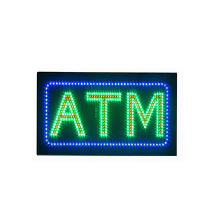 Señal de tienda de publicidad, señal Led de tamaño pequeño, abierto, ATM