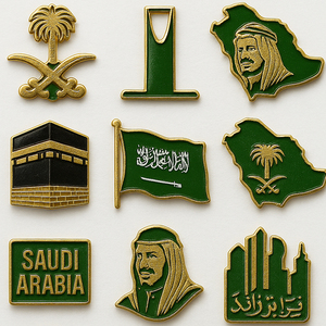 Free Design Wholesale Custom Saudi Logo <strong>3M</strong> Enamel Pin <strong>Badge</strong> Personalized Metal Sticker for Phone - Product Image 2