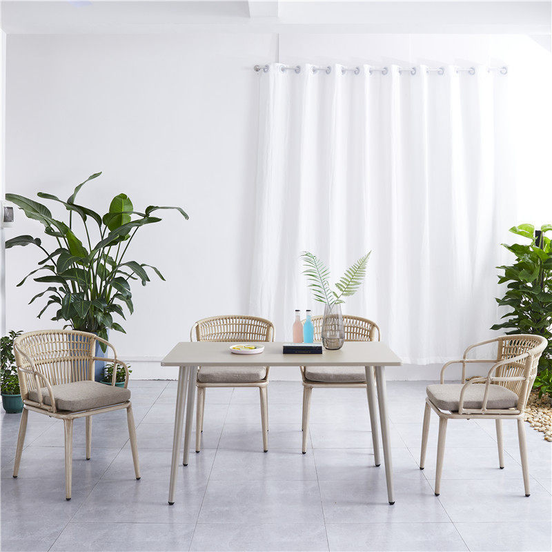 4 chairs-12070 cm carbon steel long table