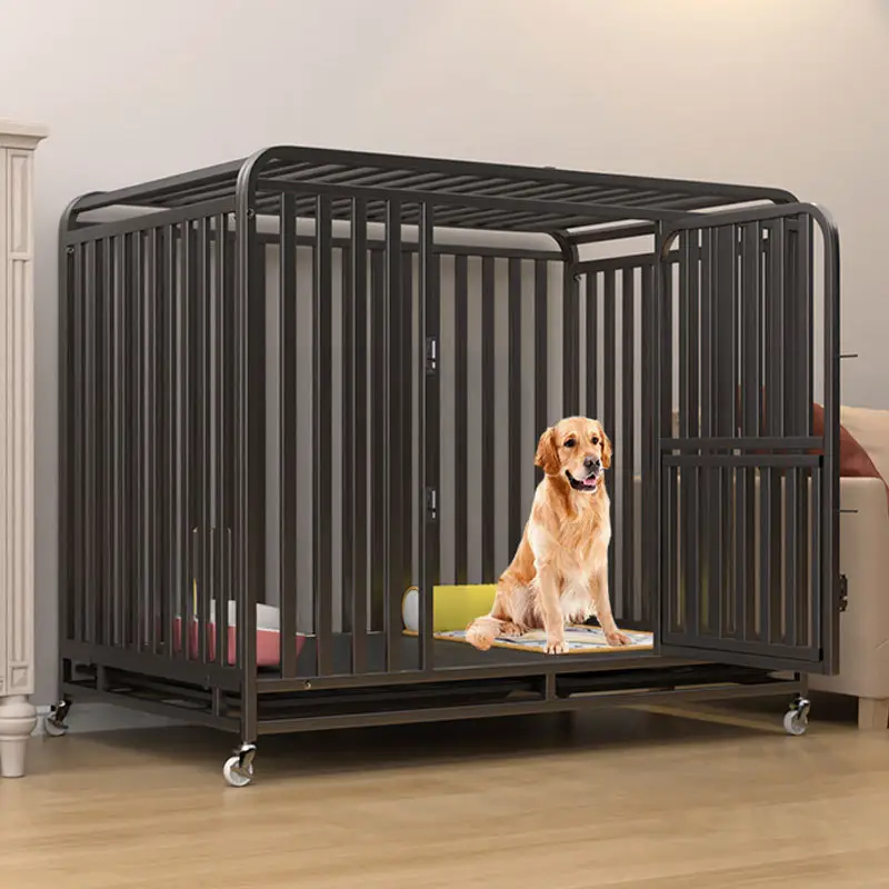 Vente chaude 6 Tube Carré Durable Portable Mental Pet Clôture Cage pour Chien Maison Pet Cages