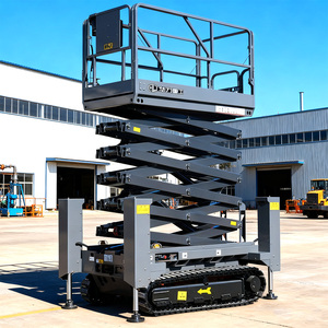 Miễn phí vận chuyển 12M Scissor Lift điện nâng nền tảng thang máy thang nhỏ trên không làm việc nền tảng tự hành Scissor Lift - Product Image 1