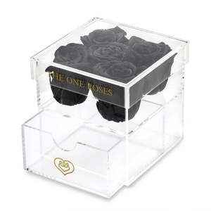 Özel şeffaf akrilik çiçek ekran kutusu, çekmece akrilik gül ambalaj kutusu - Product Image 4