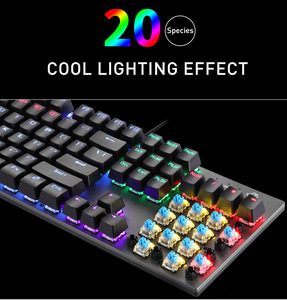 Free Wolf K1 Mechanical <strong>Keyboard</strong> 104 Keys Green Axis Notebook Desktop <strong>Computer</strong> Game Typing Wired <strong>Keyboard</strong> - Product Image 2