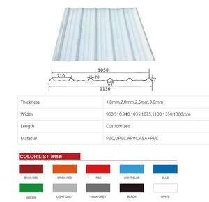 Trapez T1130 4 katmanlar farklı renk proje çevre Upvc plastik Modern çiftlik için Asa Upvc kiremit çatı levha