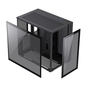 Caja de la computadora personalizada Panel de vidrio doble ATX Torres y casos de aluminio blanco de escritorio PC Gaming Computer Case - Product Image 3