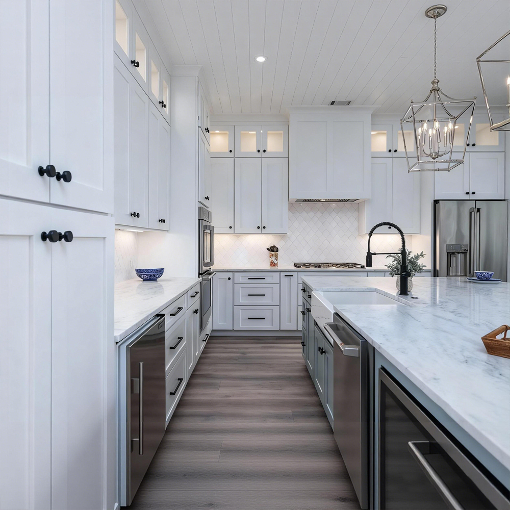 White shaker kitchen cabinets