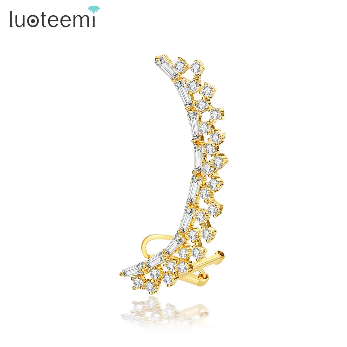 LUOTEEMI modern luxus Diamant Dame Bohème 2024 Charme Kletterklammer Kletterohrring für Mädchen Mode