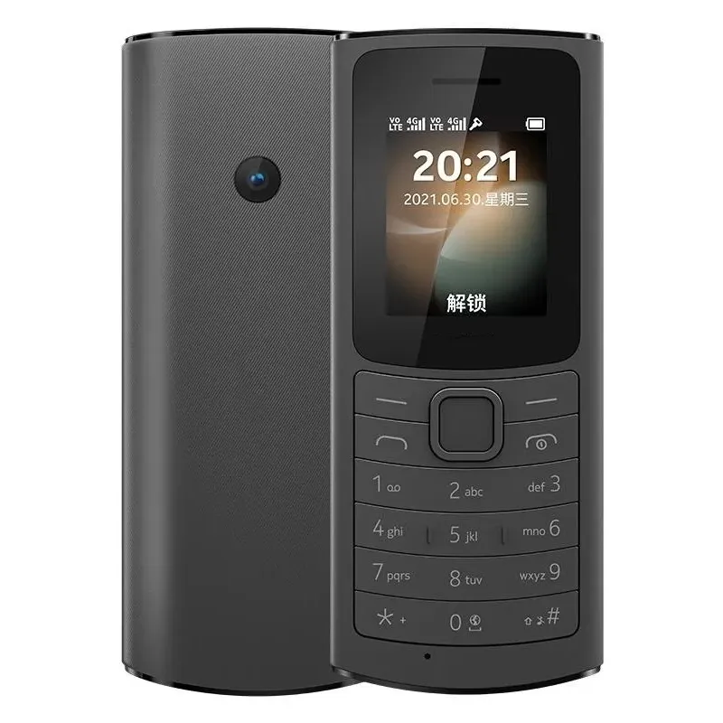 Celular usado para Nokia 110 4G, telefone com rede GSM/3G/4G, teclado antigo, alta qualidade, venda de fábrica, telefone em segunda mão