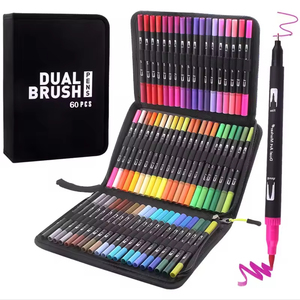 120 สีผสมถาวรเคล็ดลับคู่แปรงสีน้ําปากกามาร์กเกอร์ศิลปะสําหรับเด็กผู้ใหญ่ตัวอักษรวาดสีปากกามาร์กเกอร์ชุด - Product Image 1