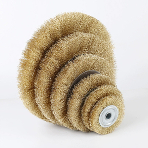 150*22mm Huirong Wholesale <strong>Brass</strong> Coated Steel <strong>Wire</strong> <strong>Wheel</strong> <strong>Brush</strong> Surface <strong>Polishing</strong> <strong>Wire</strong> <strong>Wheel</strong> <strong>Brush</strong>