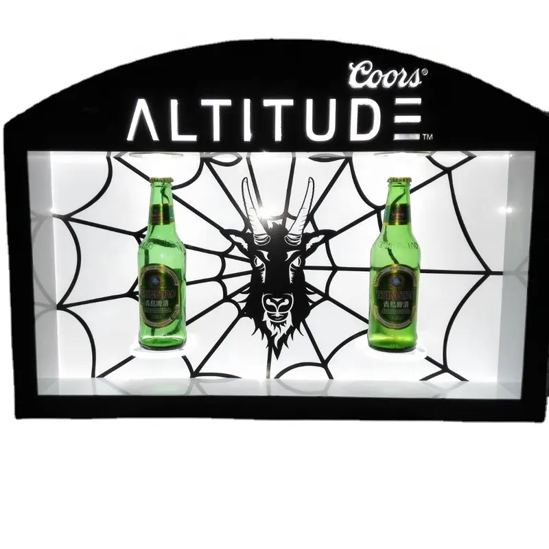 Barra trasera personalizada Botella Glorificadores Base de luz LED de Halloween con signo de logotipo iluminado