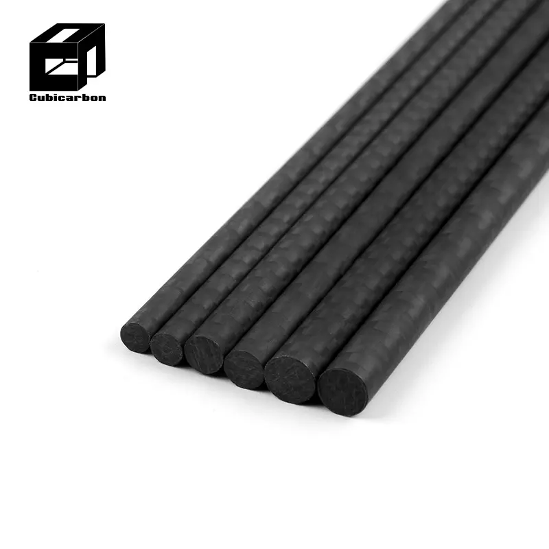 Wholesale price high strength rod carbon 3K twill plain surface pultruded carbon rod CFRP rods