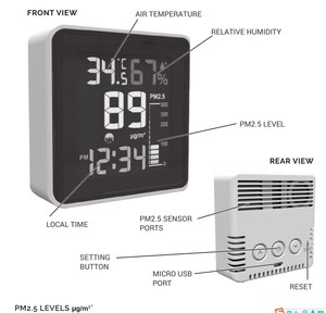 大気汚染PM2.5検出器大気質モニターセンサー温度と湿度のある快適な環境 - Product Image 2
