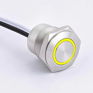 Halka ile 16MM 19MM 22MM Metal Ring mikro-seyahat anahtarı LED ışık 30CM tel basmalı düğme anahtarı MTCF-10E/Y/S - Product Image 5