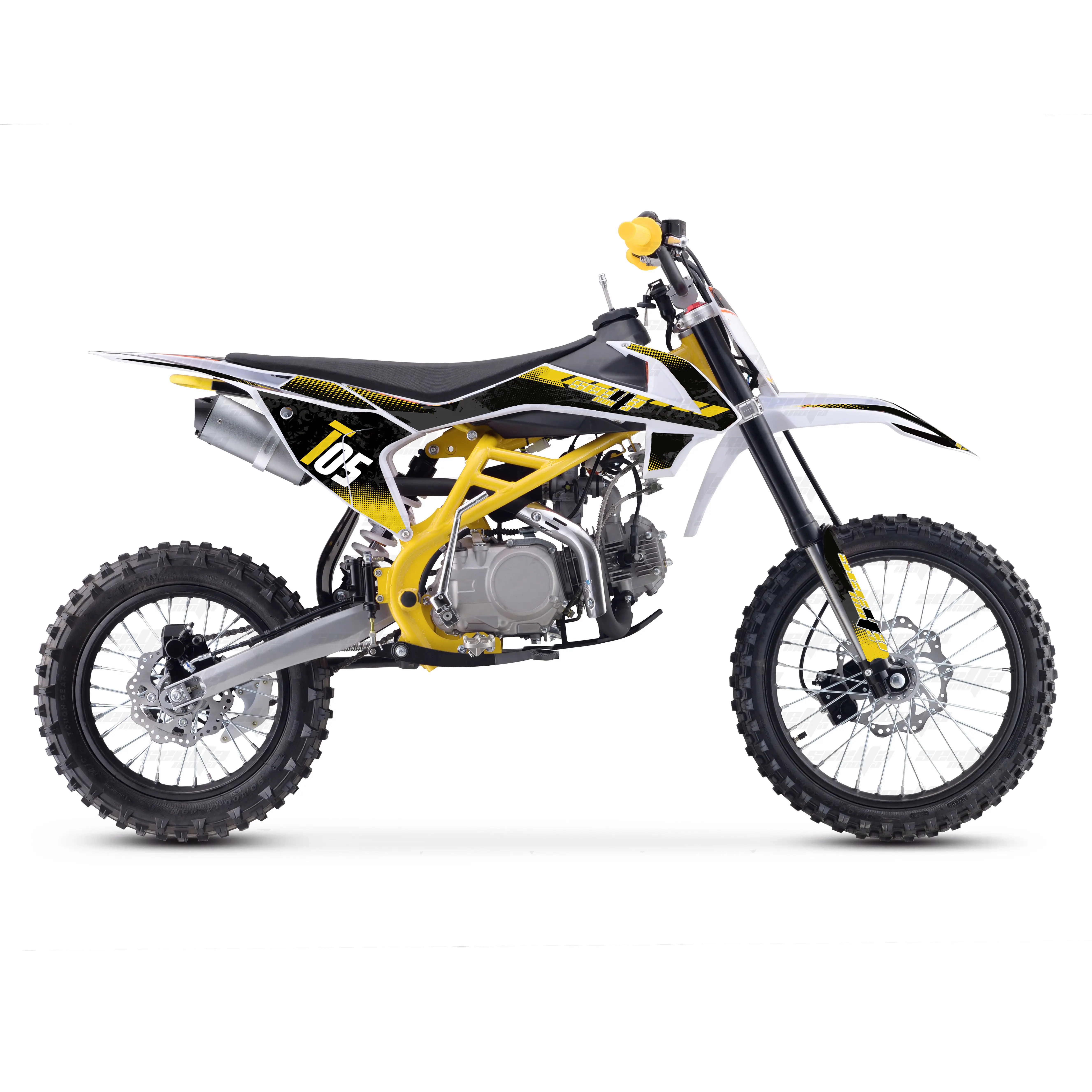 Новый комплект из желтых SEEYA 140cc мотоциклы seeyamoto масляным охлаждением pit bike MOTO крест Байк крест мотоцикл T05 140 в Китае (стандарты CE,